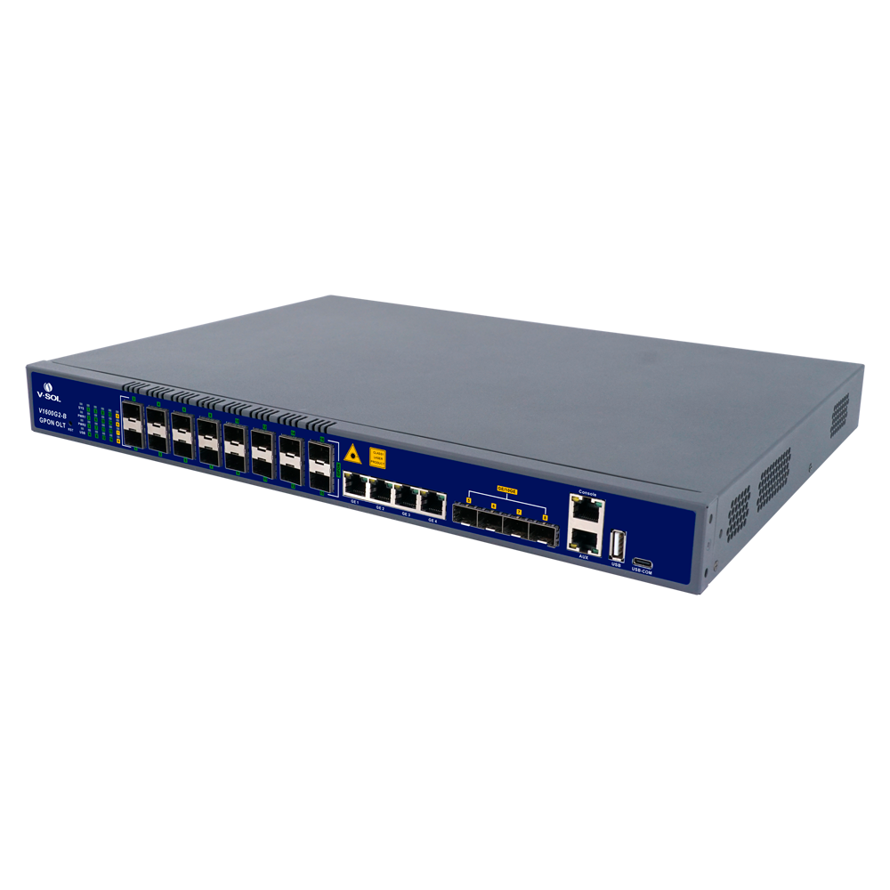 VSOL-V1600G2-B - V-SOL 16 Puertos Pon Gpon OLT - 4 Puertos RJ45 GE + 4 SFP+ (1GE/10GE) - Hasta 128 ONT por equipo - Distancia de transmisión hasta 20 km - Enrutamiento Capa 3 ( NAT,DMZ,ACL,PPPOE,DHCP ) - Switching Capa 2 ( VLANs, MULTICAST, STP ) - imagen 2