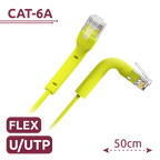 SAFIRE UTP6A-FLEX-05Y - Cable UTP flexible - Ethernet - Conectores RJ45 - Categoría 6A - 0,5 m - Color amarillo - imagen 2