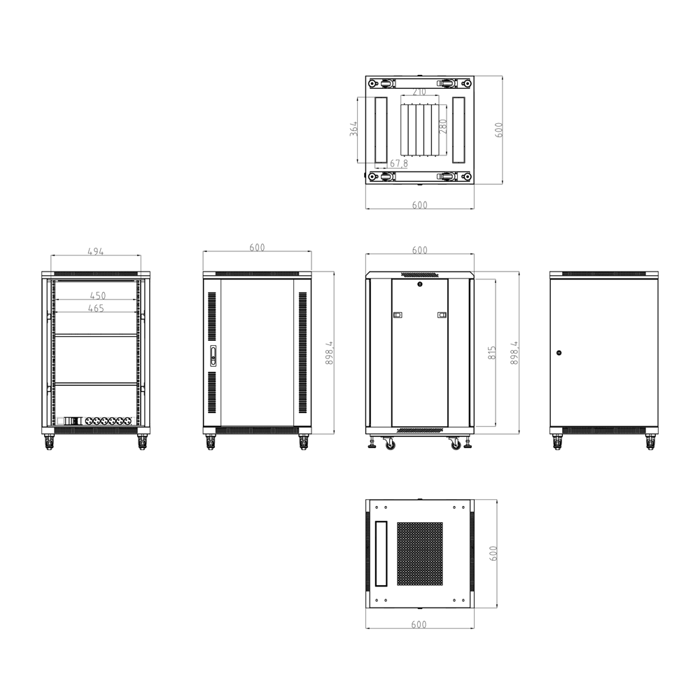 MARCA BLANCA RACK-F18UN - Armario rack para cualquier equipo de red - Capacidad para instalar dispositivos de hasta 18U - Soporta cargas muy pesadas de hasta 800 kg - Con ventilación integrada y pasacables limpios - Trae 2 ventiladores, 2 bandejas y regle - imagen 2