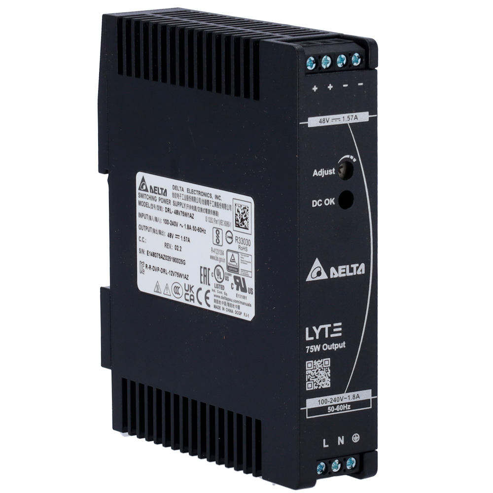 HIKVISION DRL-48V75W1AZ - Fuente de alimentación conmutada - Salida DC 48 V / 1.57 A / 75 W - Montaje en carril DIN - imagen 2
