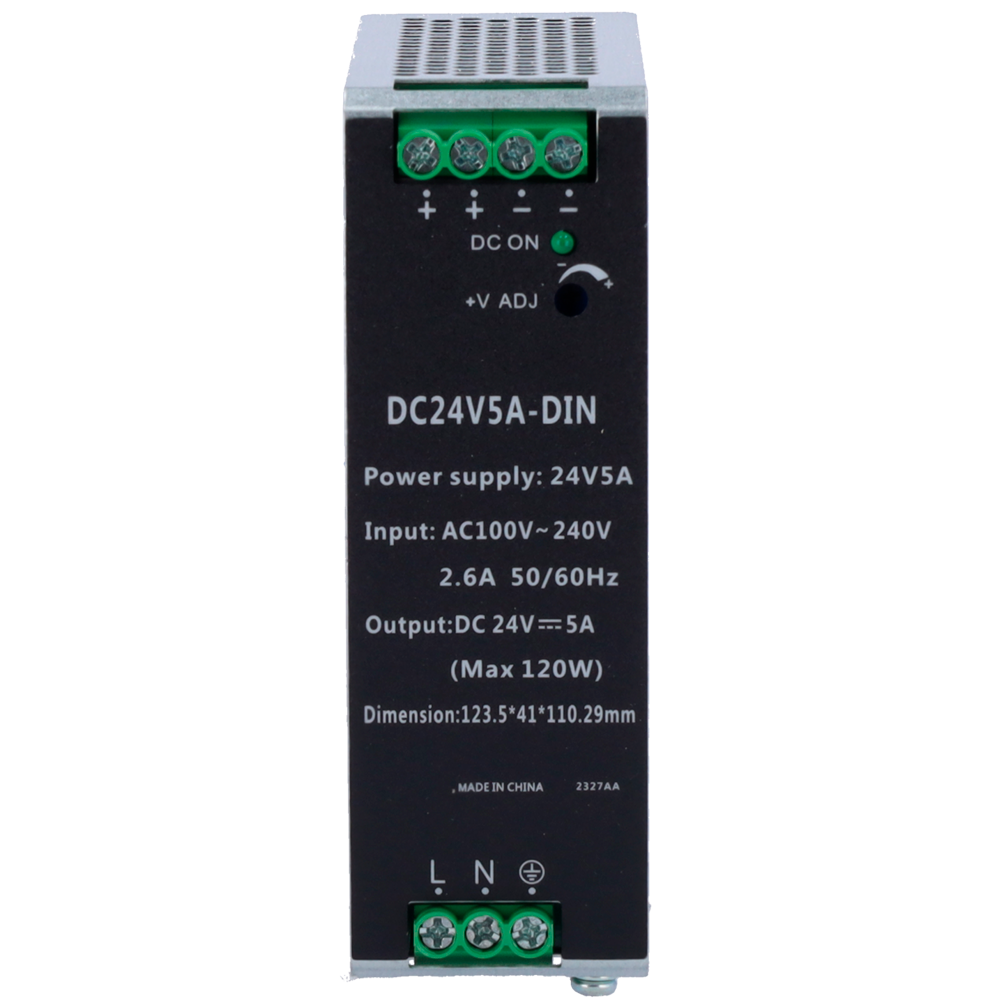 MARCA BLANCA DC24V5A-DIN - Fuente de alimentación industrial - Potencia de salida eficiente de 120W (24V / 5A) - Soporta picos máximos de hasta 180W por 10s - Amplio rango de voltaje de salida de 22.5-28V - Rendimiento térmico extremo de -40°C a 70°C - Fo - imagen 2