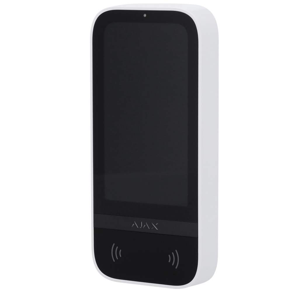AJAX AJ-KEYPADTOUCHSCREEN-W - Teclado con pantalla táctil y RFID - Grado 2 - Inalámbrico 868 MHz Jeweller - Armado/desarmado total o por grupos - Control de los escenarios de automatización - Autenticación: códigos, lector RFID o Bluetooth - Notificacione - imagen 2