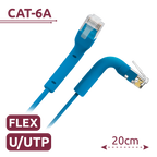 SAFIRE UTP6A-FLEX-02B - Cable UTP flexible - Ethernet - Conectores RJ45 - Categoría 6A - 0,2 m - Color azul - imagen 2