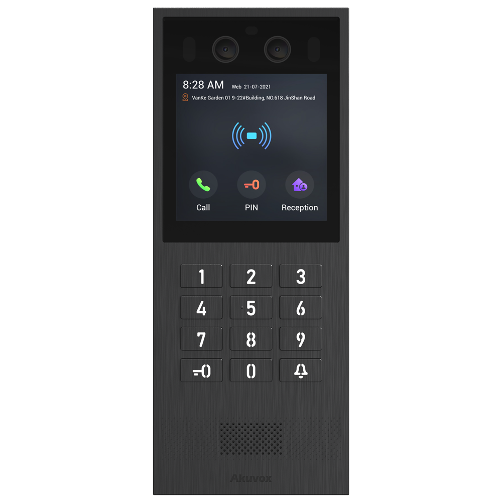 AKUVOX AK-X912K - Videoportero IP antivandálico IK08 en superficie - Doble cámara 2 Mpx | Audio bidireccional - Facial, tarjeta, PIN, BLE y QR | 2 relés - Apartamentos | PoE+, SIP estándar - Pantalla TFT 4" táctil | Mantenimiento Cloud - Conexión a t - imagen 2