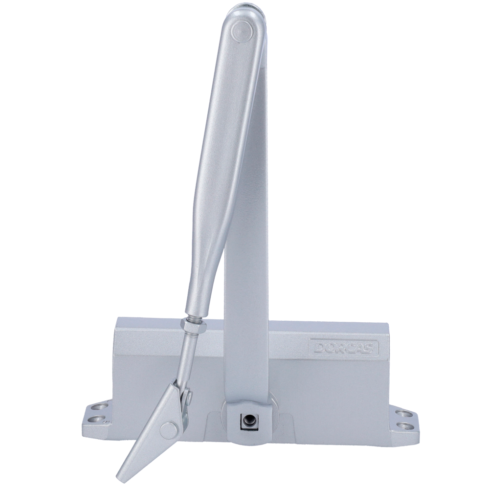 DORCAS DR-DC1-SILVER - Cierrapuertas de brazo articulado - Instalación de superficie y reversible - Apertura convencional - Puertas entre 25~85 kg y 850~1100 mm - Velocidad ajustable - Apto para todo tipo de puertas - imagen 2