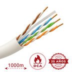 SAFIRE UTP6-1000-BC-H-Dca - Cable UTP rígido libre de halógenos - Categoría 6 - Cumple con 90m Fluke test - Conductor OFC, pureza 99.9% cobre - Rollo de 1000 metros - Diámetro 5.5 mm - imagen 2