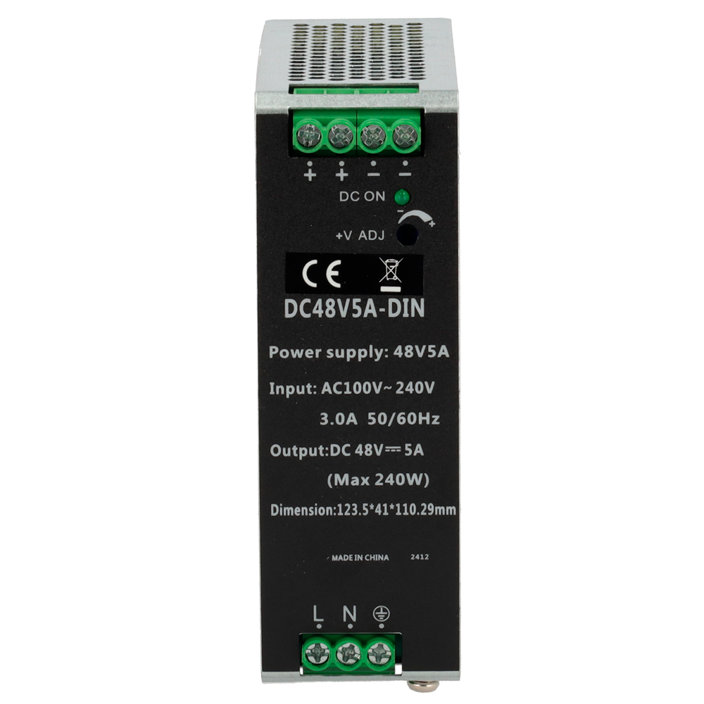 MARCA BLANCA DC48V5A-DIN - Fuente de alimentación industrial - Potencia máxima de salida eficiente de 240W - Suministro continuo regulado de 48V / 5A - Entrada flexible AC para redes eléctricas - Protecciones de sobrecarga, sobrevoltaje y corto - Formato - imagen 2