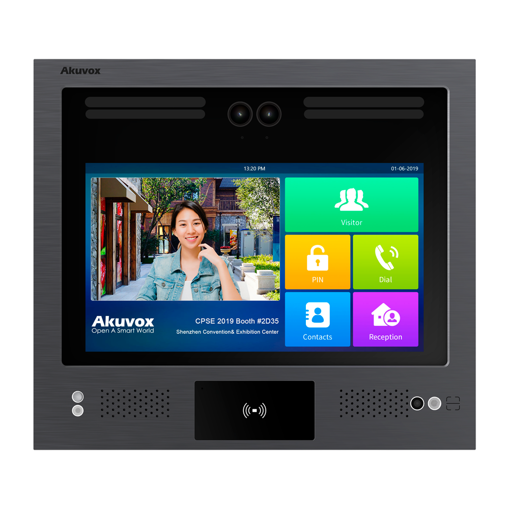 AKUVOX AK-X916S-L - Videoportero IP antivandálico IK08 - Doble cámara 2 Mpx | Audio y vídeo bidireccional - Facial, tarjeta, PIN, BLE y QR | 4 relés - Apartamentos | PoE+, LTE, SIP estándar - Pantalla IPS 13" táctil | Mantenimiento Cloud - Conexión a - imagen 2