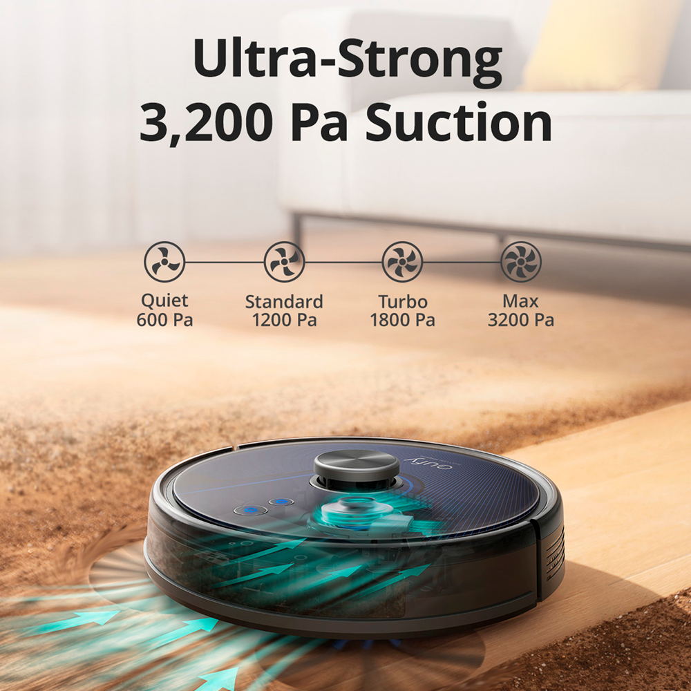 EUFY-CLEAN-ROBOVAC-L35-HYBRID - Robot Aspirador Eufy by Anker - Potencia máxima de 3200 Pa - Capacidad del depósito 330 ml Polvo, 200 ml Agua - Tecnología BoostIQ™️ / Navegación láser iPath - Mapas Varios Pisos - Compatible con Amazon Alexa y asistente Go - imagen 2