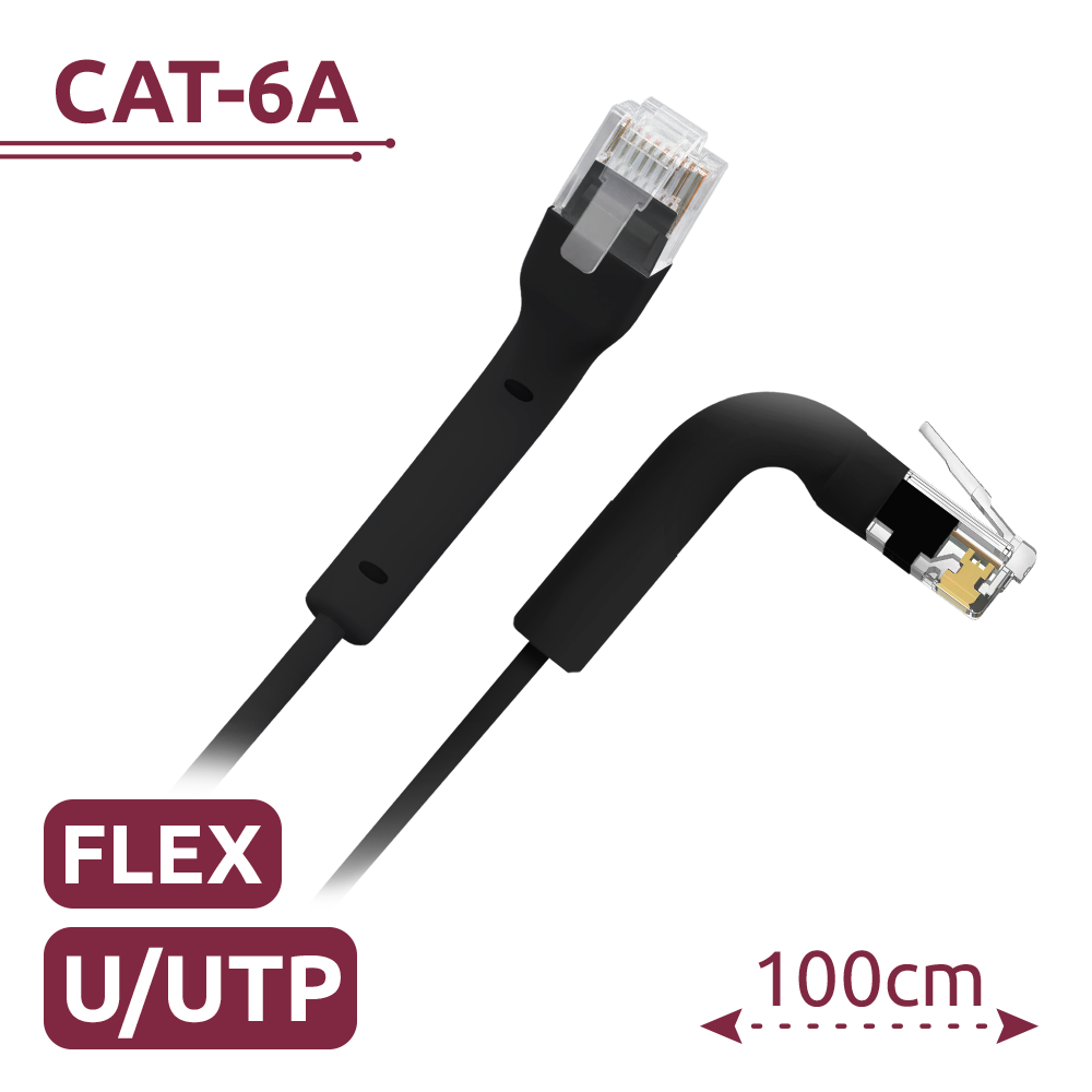 SAFIRE UTP6A-FLEX-1BK - Cable UTP flexible - Ethernet - Conectores RJ45 - Categoría 6A - 1 m - Color negro - imagen 2