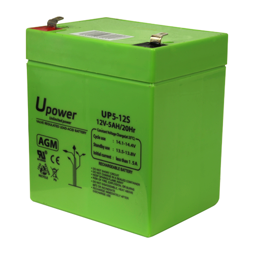 UPOWER BATT-1250-U - Upower - Batería recargable - Tecnología plomo ácido AGM - Voltaje 12 V - Capacidad 5.0 Ah - 107 x 90 x 70 mm / 1650 g - Para respaldo o uso directo - imagen 2