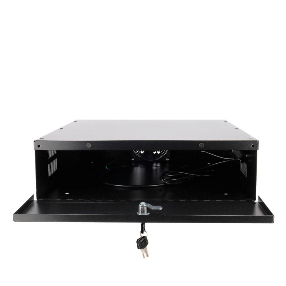 MARCA BLANCA LOCKBOX-2U - Caja metálica cerrada para DVR - Específico para CCTV - Para grabadores de hasta 2U rack - Cerradura de leva - Ventilador incluido - Calidad y resistencia - imagen 2