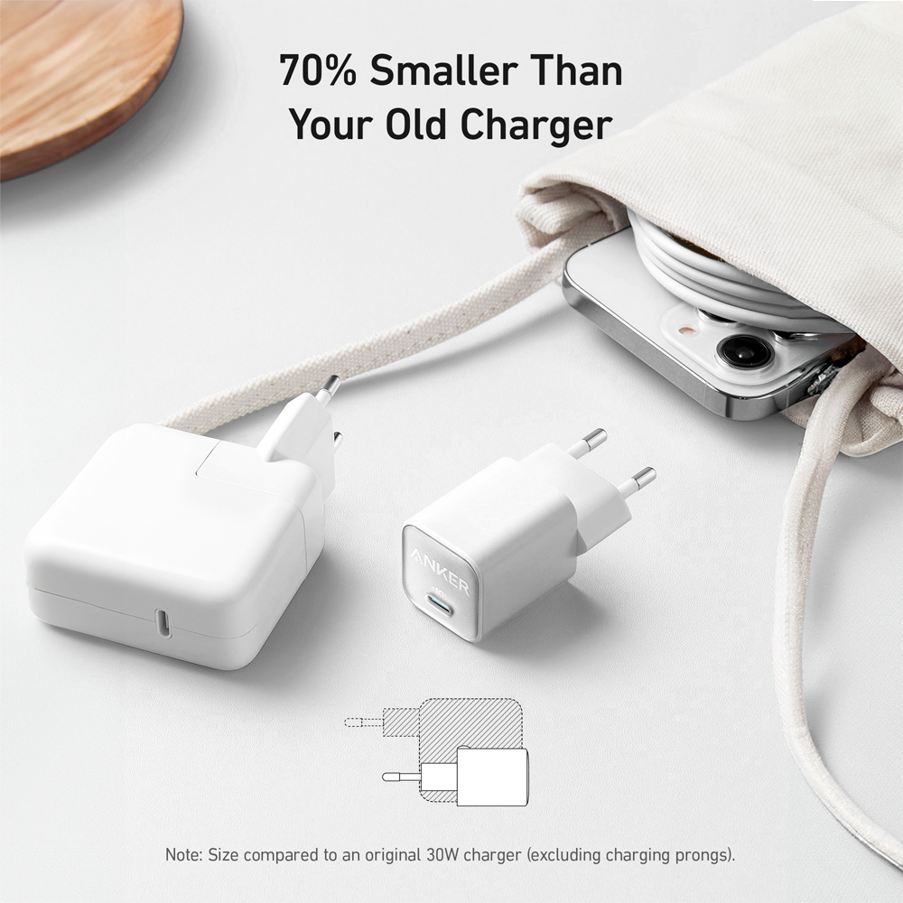 ANKER ANK-511-WCHARGER-30W1C-W - Anker - Cargador USB - Potencia 30W - Carga rápida - Salida USB-C - Color blanco - imagen 2