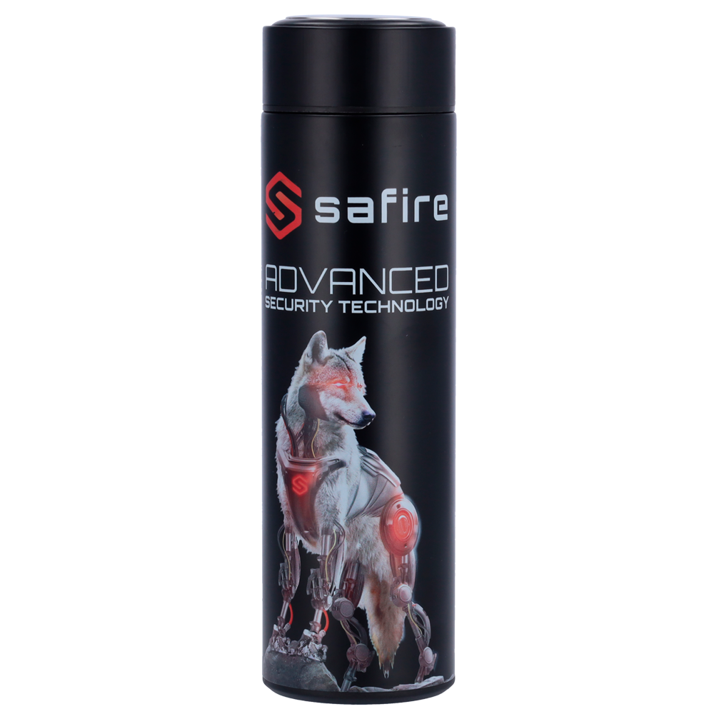 SAFIRE SF-BOTTLE-WOLF - Safire - Botella - Color negro - Anillo de sellado - Acero inoxidable 304 - imagen 2