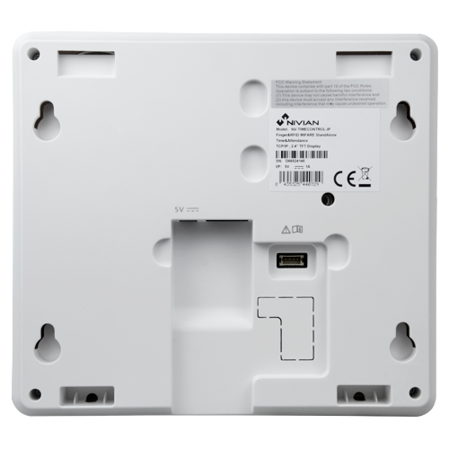 NIVIAN NV-TIMECONTROL-IP - Control de Presencia - Huellas, Tarjeta MF y Teclado - 1.000 grabaciones / 100.000 registros - TCP/IP y USB - Modos de Presencia - Software Nivian Control Center AC - imagen 2