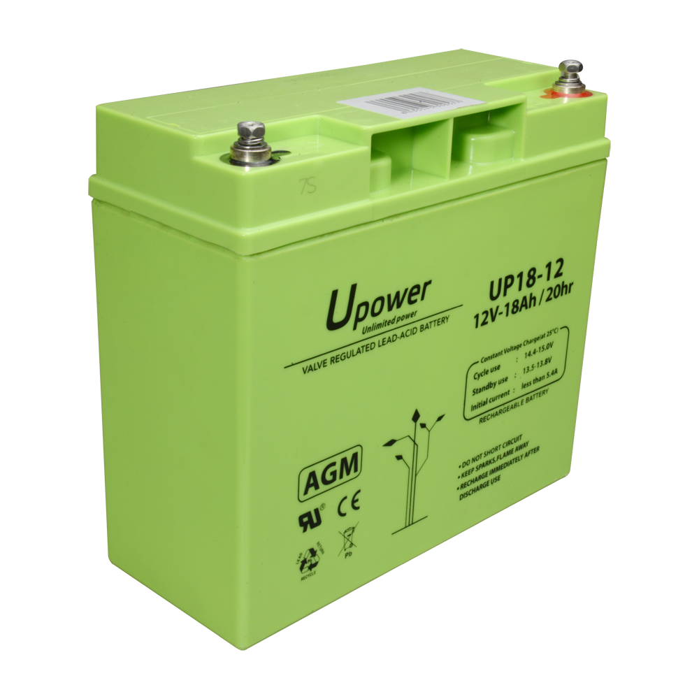 UPOWER BATT-1218-U - Upower - Batería recargable - Tecnología plomo ácido AGM - Voltaje 12 V - Capacidad 18.0 Ah - 167.5 x 181.5 x 77 / 5700 g - Para respaldo o uso directo - imagen 2