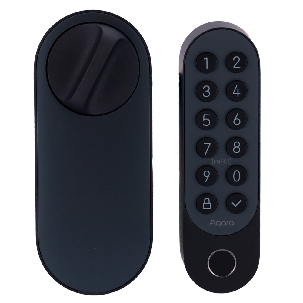 AQARA AQ-EL-D02D-B - Aqara Cerradura inteligente U200 Gris - Teclado inalámbrico con lector de huella por IA - Instalación directa sobre el cilindro existente - Thread / Bluetooth / Matter / Apple Home Key NFC - Soporta Batería de Li-Ion recargable / 4x A - imagen 2