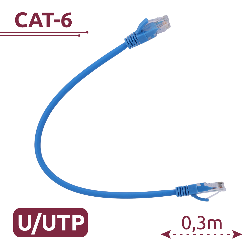 SAFIRE UTP6-H-03B - Cable UTP - Ethernet - Conectores RJ45 - Categoría 6 - 0,3 m - Color azul - imagen 2