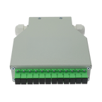 MARCA BLANCA FIBERBOX-DIN-12-SC-APC - Caja de distribución de fibra para carril DIN - Incluye 12 adaptadores SC simplex preinstalados - Pulido APC para baja pérdida de señal óptica - Bandeja de empalme interna integrada - Se suministra vacía, sin pigtails - imagen 2
