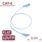 SAFIRE UTP6-05B-FLAT - Cable UTP Flat - Ethernet - Conectores RJ45 - Categoría 6 - 0,5 m - Color azul - imagen 2