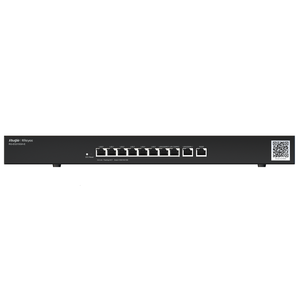 REYEE RG-EG310GH-E - Reyee Router Controlador Cloud - 9 Puertos LAN + 1 Puerto WAN - 10 Puertos RJ45 10/100 /1000 Mbps - Admite hasta 4 WAN para failover o balanceo - Hasta 1500 Mbps de ancho de banda - Servidor VPN IPSec, L2TP, PPTP, OpenVPN - imagen 2
