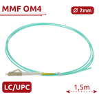 SAFIRE SF-LC-UPC-OM4-0015M-D20-A - Pigtail de fibra óptica simplex - Fibra multimodo OM4 de alta velocidad - Conector LC con pulido UPC - Longitud exacta de 1.5 metros - Cubierta exterior LSZH color Aqua - Compatibilidad de uso genérica universal - imagen 2