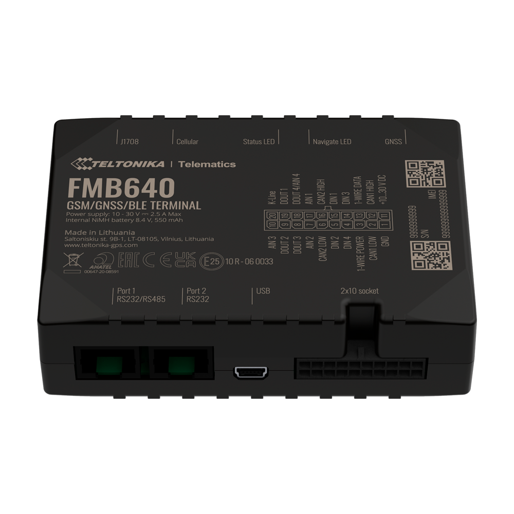 TELTONIKA TK-FMB640 - Tracker profesional para vehículos - Conexión cableado interno - Instalación oculta bajo salpicadero - 2G - Dual-SIM | Lectura tacógrafo vehículos pesados - Entradas y salidas D/A | Lectura bus CAN - imagen 2