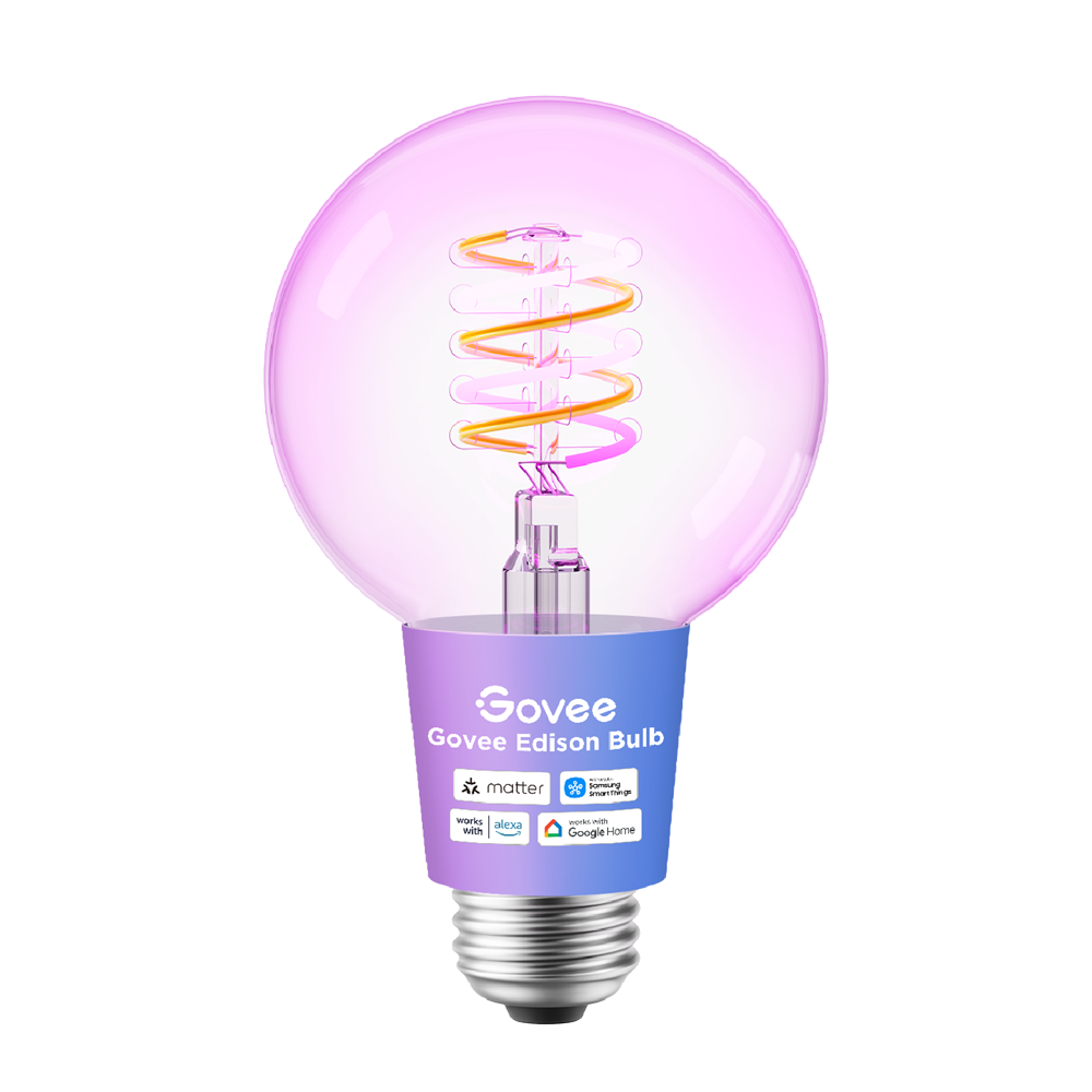 GOVEE GV-BULB-R14C1-EDISON-E27-G80 - Bombilla inteligente Edison G80 E27 Govee - Wi-Fi 2.4 GHz + Bluetooth - Color segmentado + Blanco cálido/frío - Intensidad 500 lúmenes - Matter / Homekit / Alexa / Google Home - Para interior - imagen 2