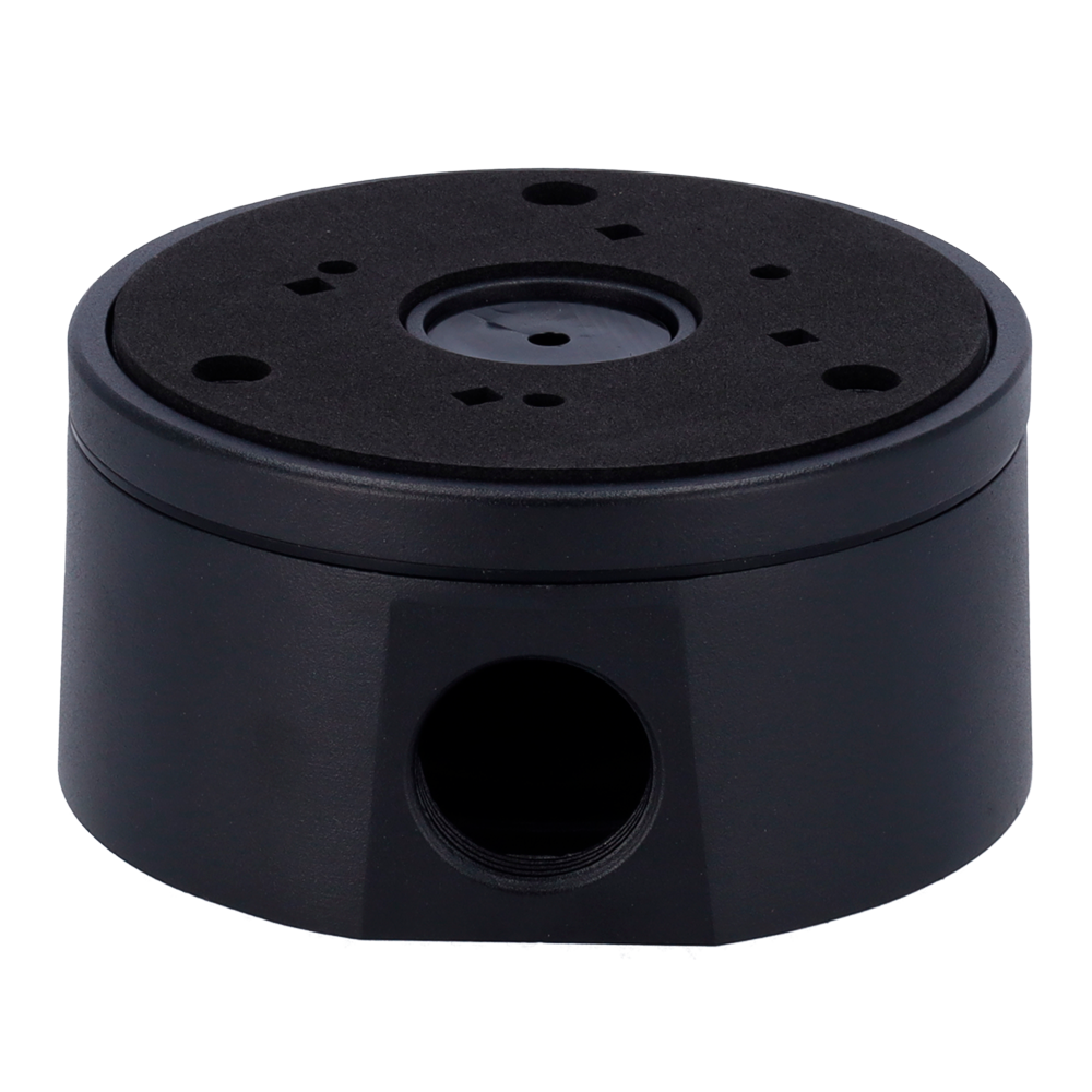 MARCA BLANCA JBOX-118-BLACK - Caja de conexiones - Para cámaras Bullet, Domo y Turret - Apto para uso exterior - Instalación en techo o pared - Incluye prensacable - Color negro | 118 Ø × 59 (Fo) mm - imagen 2