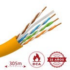 UNIVIEW UV-UTP6-305-LSZH-Dca-OR - Cable UTP uniview libre de halógenos - Categoría 6 - Cumple con 90m Fluke test - Rollo de 305 metros - Diámetro 0.5 mm - Libre de halógenos - imagen 2