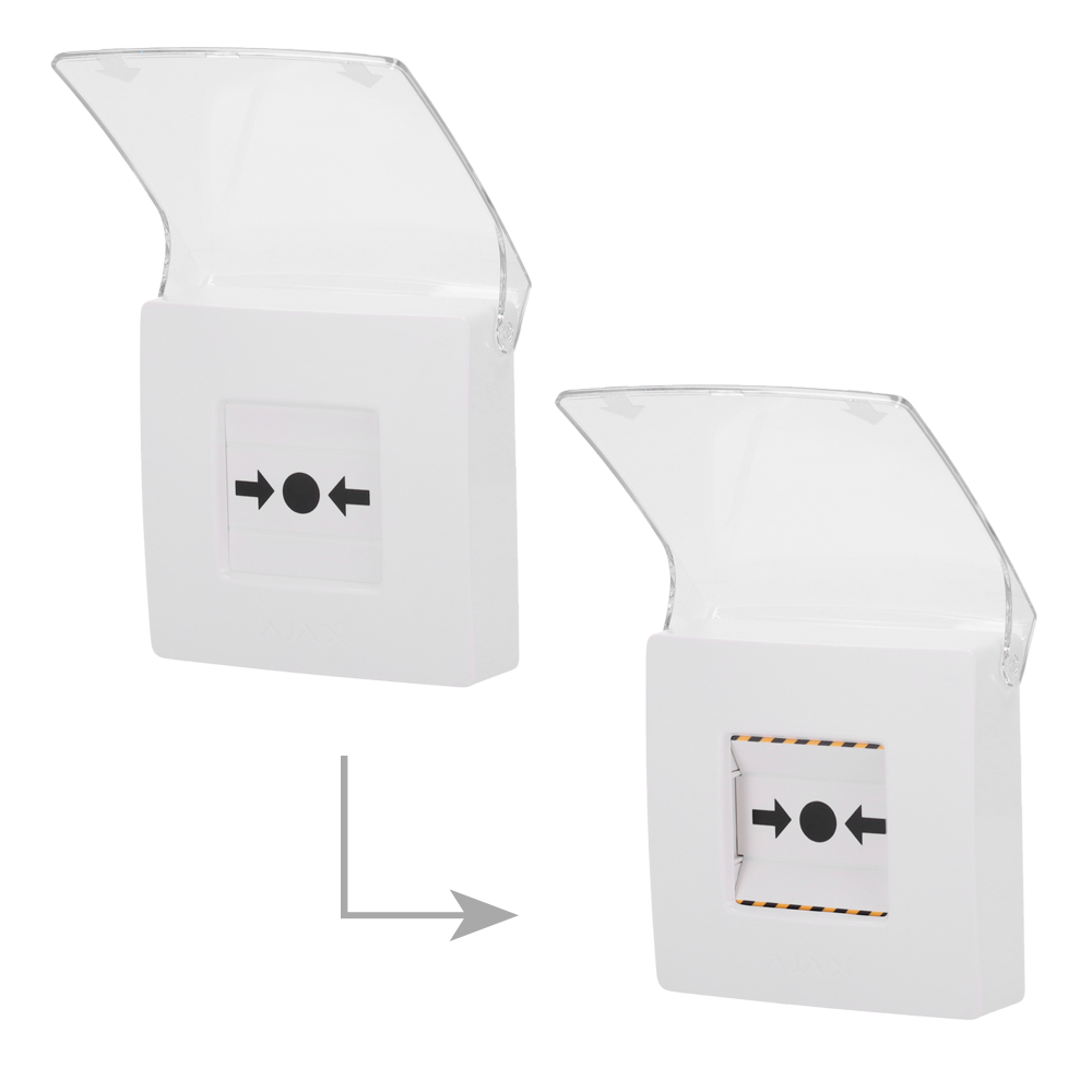 AJAX AJ-MANUALCALLPOINT-WHITE - Botón manual de alarma de incendio blanco - Inalámbrico 868 MHz Jeweller - Botón alarma incendio o activador de escenarios - Compatible con función de alarma interconectada - Transmisión de alarmas a CRA (configurable) - Al - imagen 2
