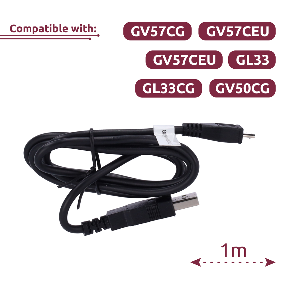 QUECLINK QL-MICRO-USB-CABLE-100CM-BLACK-RO - Cable micro USB 100CM - Para configuración y actualización de firmware - Compatible con GV57CG/GV57CEU/GL33/GL33CG/GV50CG - imagen 2