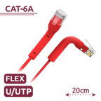 SAFIRE UTP6A-FLEX-02R - Cable UTP flexible - Ethernet - Conectores RJ45 - Categoría 6A - 0,2 m - Color red - imagen 2