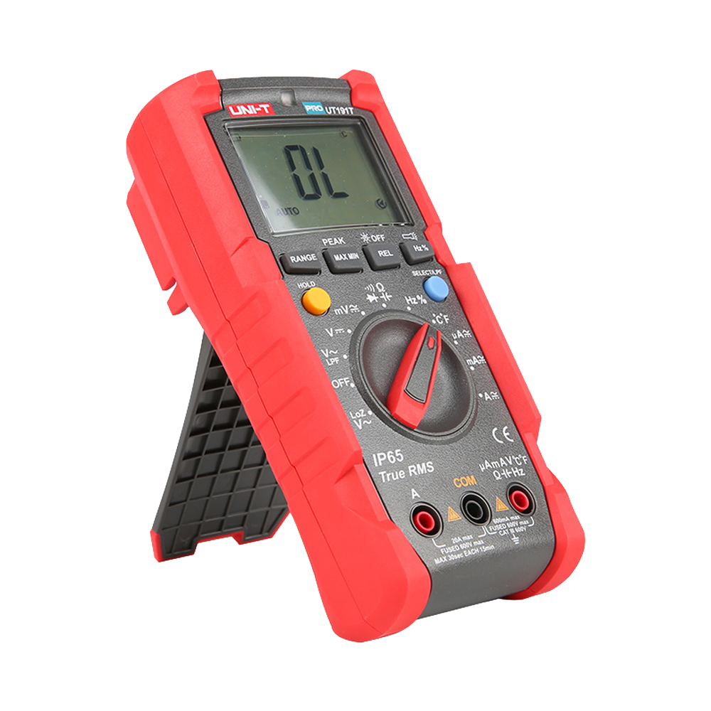 UNI-T UT191E - Multímetro digital Industrial True RMS - IP65 y resistente a caídas de 2 m - Medición DC y AC hasta 600V / 20 A - Linterna integrada - Medición de resistencia, capacitancia y frecuencia - Buzzer para test de continuidad - imagen 2