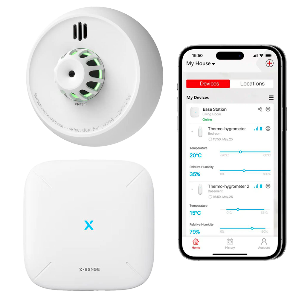X-SENSE XH02-M - Detector térmico de incendio autónomo X-Sense - Conexión con HUB SBS50 para comunicación por APP - Permite conectar 50 detectores en la misma red - Duración de la batería 10 años (no reemplazable) - Alarma sonora 85 dB a 3m - imagen 2