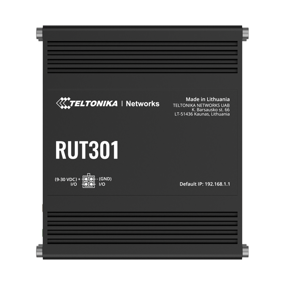 TELTONIKA TK-RUT301 - Router industrial con 5 puertos RJ45 10/100 Mbps - Ecosistema IoT: Modbus, MQTT, OPC UA y BACnet - Túneles VPN: OpenVPN, IPsec, WireGuard y más - Sistema RutOS con seguridad y Firewall avanzado - Incluye 2 pines de entrada/salida dig - imagen 2