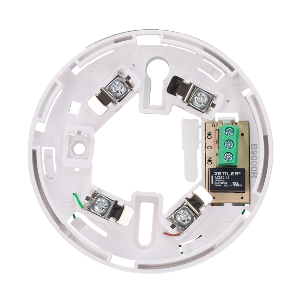 DMTECH DMT-B9000R-V2 - Base de perfil bajo con relé - Hasta 12VDC 0.5A / Terminal NO/NC/C - Compatible con detectores V2 y base alta - Necesaria para instalación de detector - Marca de montaje fácil - Posibilidad de bloquear el detector a la base - Compat - imagen 2