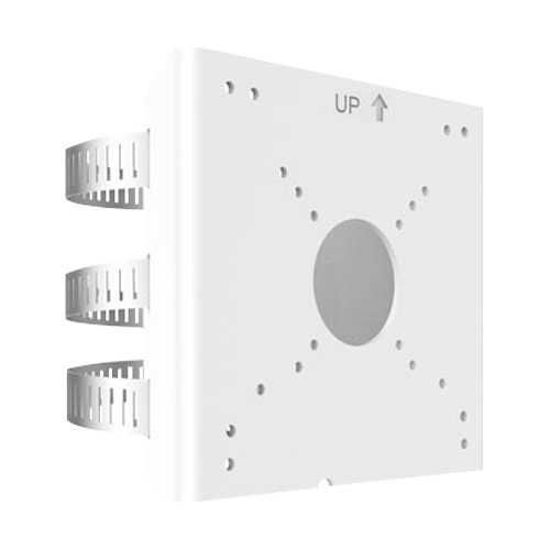 UNIVIEW UV-TR-UP06-C-IN - Soporte para mástiles - Para cámaras bullet - Apto para uso exterior - Rango diámetro 67~127 mm - Color blanco | 127(Al) x 136 (An) x 62.5 (Fo) mm - Pasador de cables - imagen 2