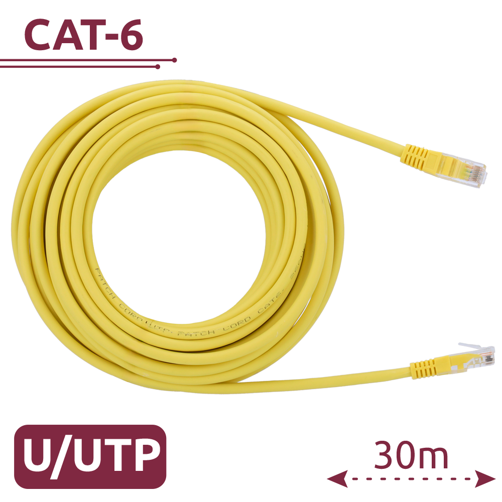 SAFIRE UTP6-H-30Y - Cable UTP - Ethernet - Conectores RJ45 - Categoría 6 - 30 m - Color amarillo - imagen 2