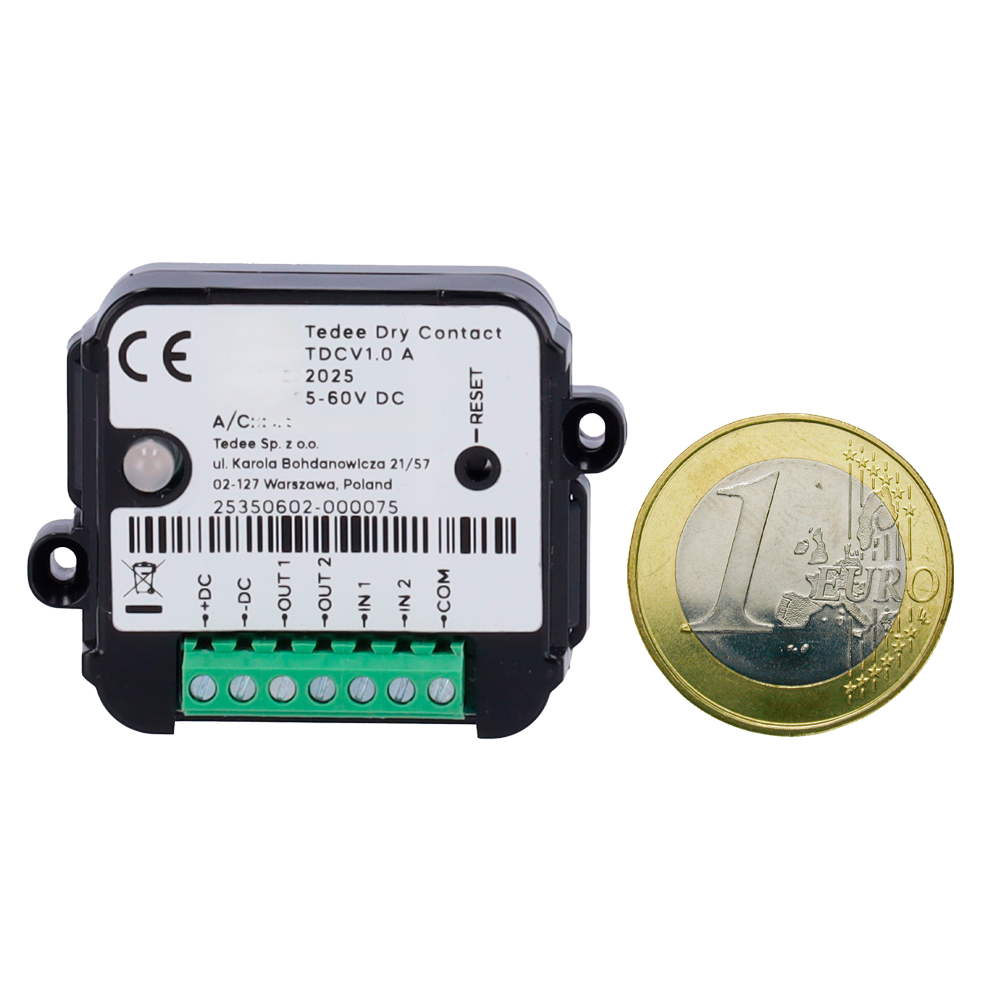 TEDEE-DRYCONTACT - Accesorio de módulo de entradas y salidas - Comunicación Bluetooth - Acciona cerradura con entradas auxiliares - Acciona salidas auxiliares con cerradura - Alimentación DC 6-60 V - Compatible con TEDEE-PRO y TEDEE-GO2 - imagen 2