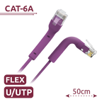 SAFIRE UTP6A-FLEX-05P - Cable UTP flexible - Ethernet - Conectores RJ45 - Categoría 6A - 0,5 m - Color morado - imagen 2