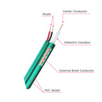 MARCA BLANCA KX6P-100 - Cable coaxial KX6 - Vídeo y alimentación - Rollo de 100 metros - Cubierta color verde - Cables separados paralelos - Bajas pérdidas - imagen 2