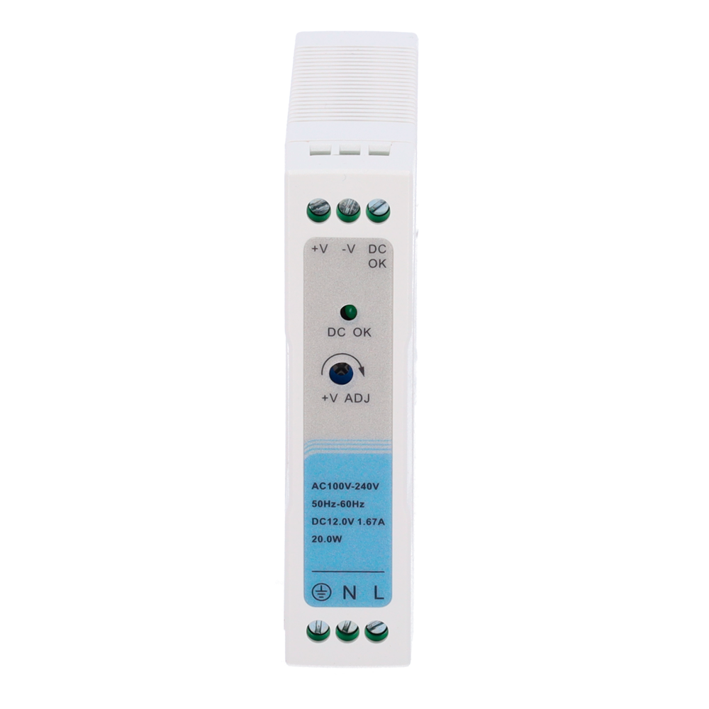 MARCA BLANCA DC12V2A-DIN-SLIM - Fuente de alimentación industrial - Potencia máxima de salida de 20W (12V / 1.37A) - Diseño Slimline con carcasa de plástico fina - Entrada de rango completo AC 90V a 264V - Salida de contacto de relé dedicada DC OK - Volta - imagen 2