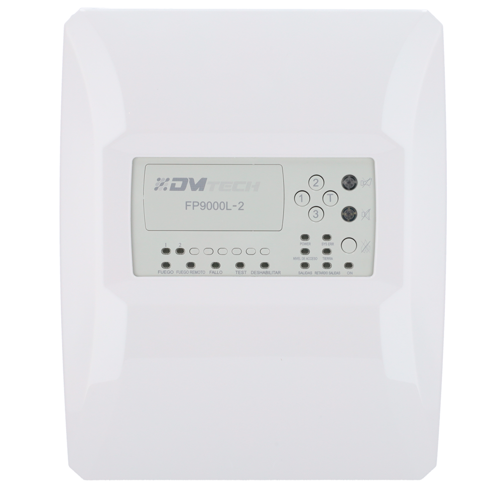 DMTECH DMT-FP9000L-2 - Central convencional de 2 zonas - 2 Salida de Sirena - 2 salidas de alarma y fallo y 2 salidas de relé configurables - Salida para repetidor - Hasta 30 detectores por zona - Autodetección de resistencia fin de línea - imagen 2