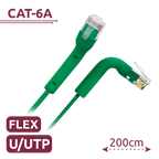 SAFIRE UTP6A-FLEX-2G - Cable UTP flexible - Ethernet - Conectores RJ45 - Categoría 6A - 2 m - Color verde - imagen 2