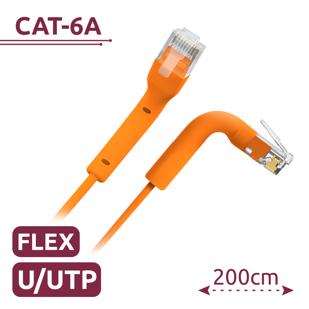 SAFIRE UTP6A-FLEX-2O - Cable UTP flexible - Ethernet - Conectores RJ45 - Categoría 6A - 2 m - Color naranja - imagen 2