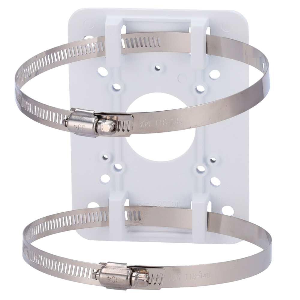 SAFIRE SMART SF-PBRACKET-0502 - Soporte para mástiles/farolas Safire Smart - Para cámaras domo motorizadas - Rango diámetro 80~140 mm - Fabricando en ADC12 - Color blanco - 140 (Al) x 104 (An) x 19 (Fo) mm - imagen 2