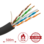 SAFIRE UTP6-305-BC-OUTDOOR - Cable UTP rígido de exterior - Categoría 6 - Cumple con 90m Fluke test - Conductor OFC, pureza 99.9% cobre - Rollo de 305 metros - Diámetro 5.5 mm - imagen 2