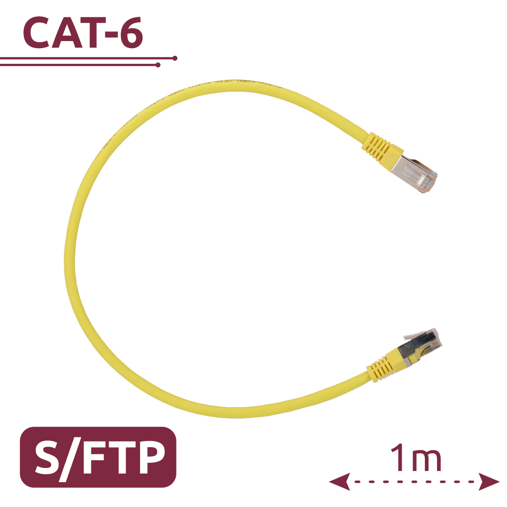 SAFIRE SFTP6A-H-1Y - Cable SFTP - Ethernet - Conectores RJ45 - Categoría 6A - 1 m - Color amarillo - imagen 2
