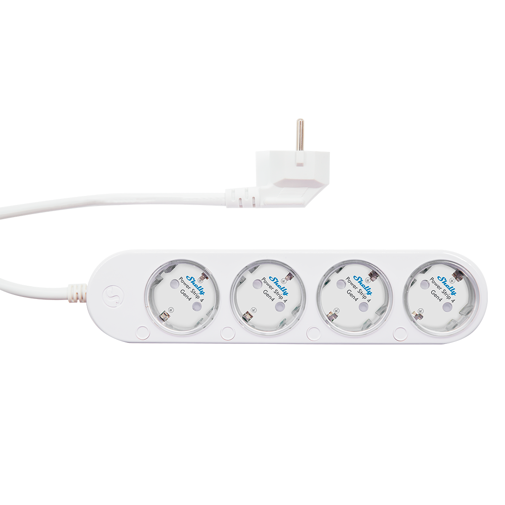 SHELLY SH-POWER-STRIP-4-GEN4-W - Shelly Power Strip 4 Gen4 (White) - Regleta inteligente con 4 tomas independientes - Protección contra sobretensión / Schuko (F) - WiFi 2.4GHz / Bluetooth / Zigbee / Matter - Soporta AC 230V / 3680W / Medidor de Consumo - imagen 2